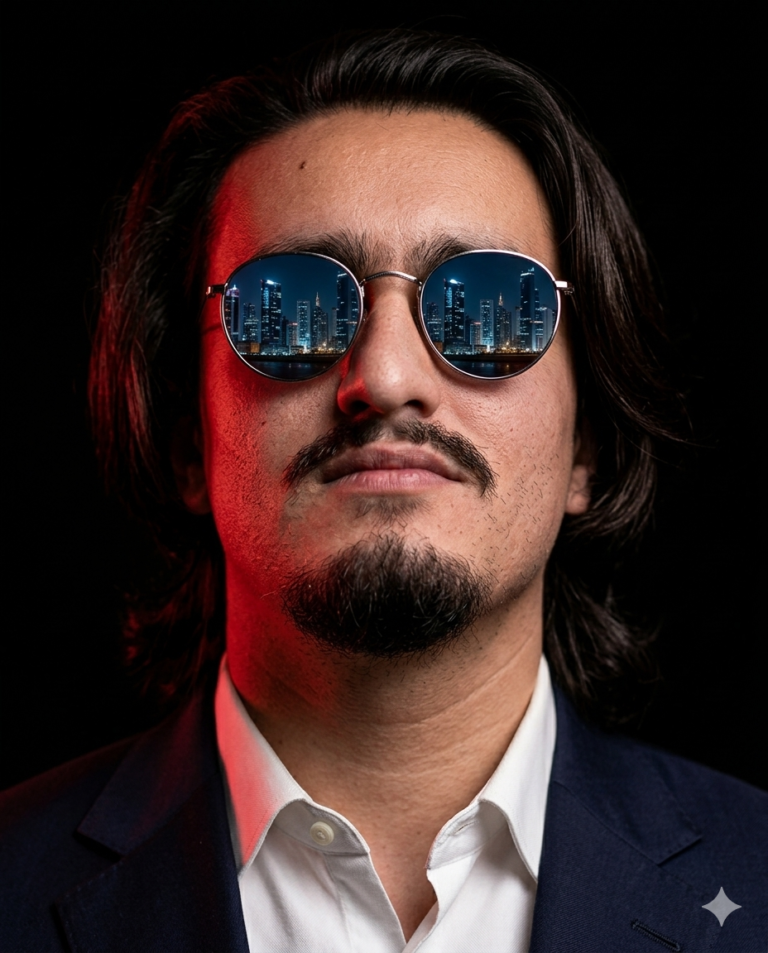 Sunglasses Portrait with City Reflection