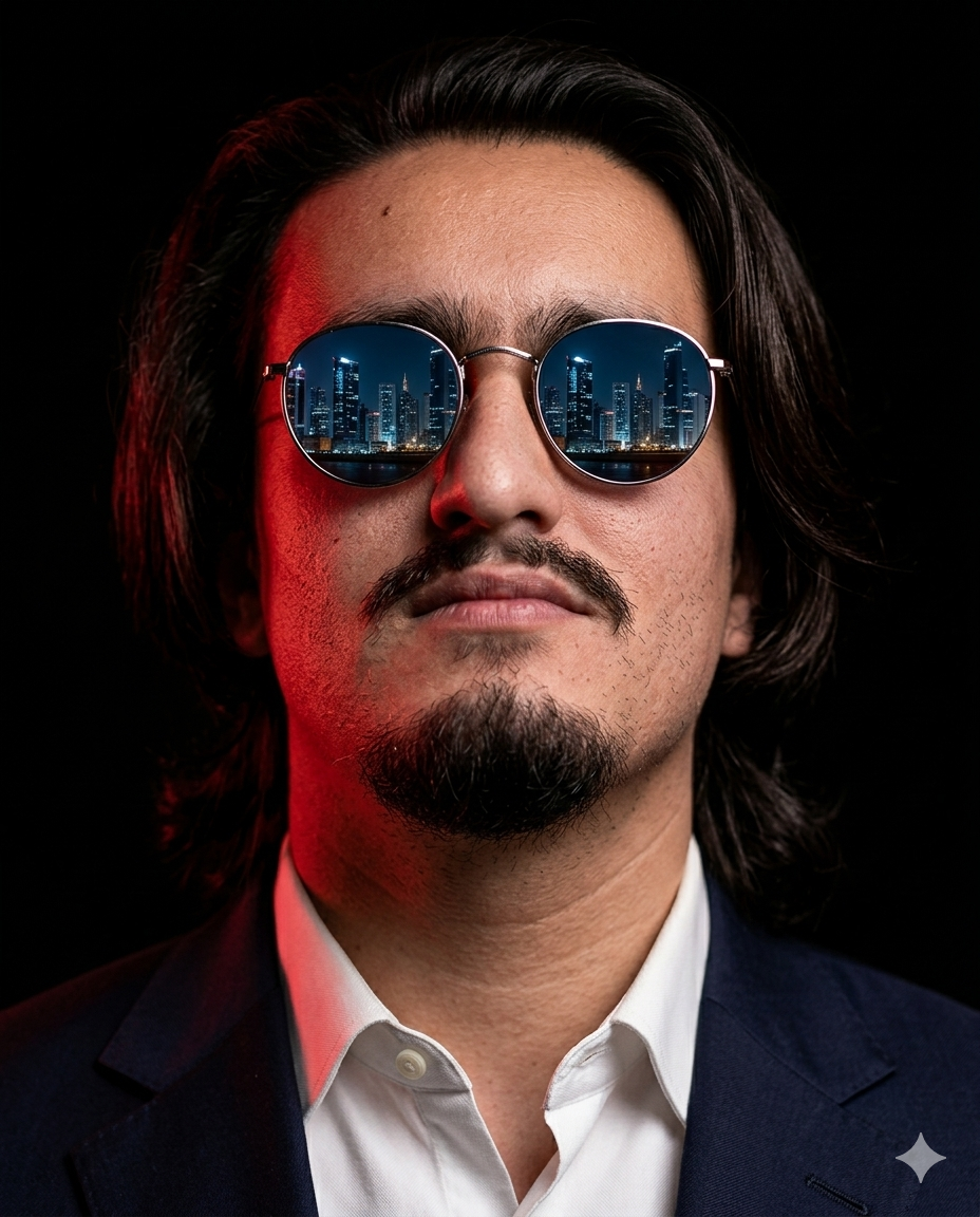 Sunglasses Portrait with City Reflection